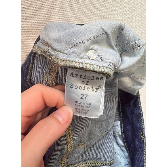 Articles Of Society Women's Sarah Distressed Jeans Stretch Denim Size 27 Blue - Picture 4 of 13